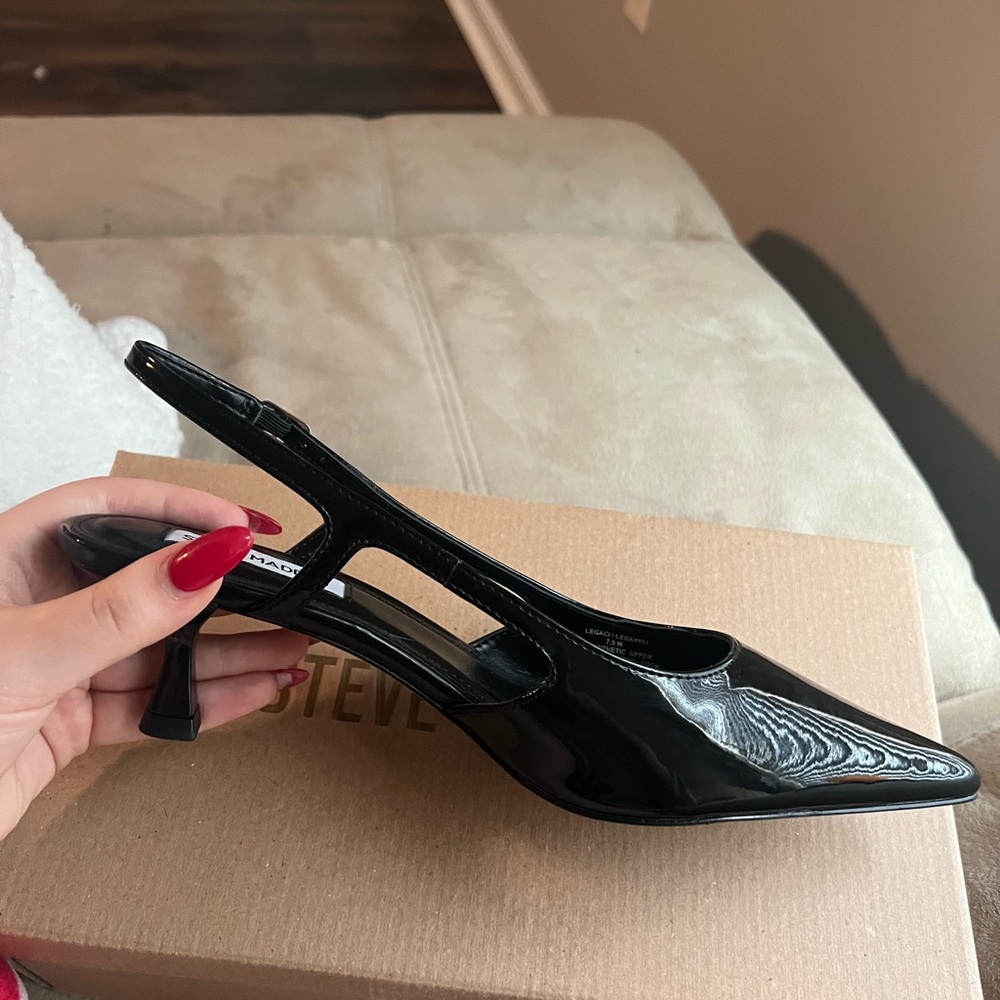 Steve Madden Black Slingback Heels